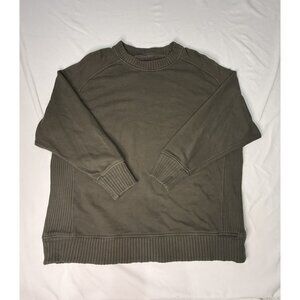 Aerie Down To Earth Crew Sweatshirt Women’s SMALL Olive Green